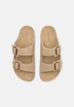 Pier One LEATHER UNISEX - Pantolette Flach - Beige -Pier One Sales Store 658db7c748df48419a27fd940a9ac1ce