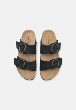 Pier One LEATHER - Pantolette Flach - Black -Pier One Sales Store f762b063845c4843883c27c4f0d2172d